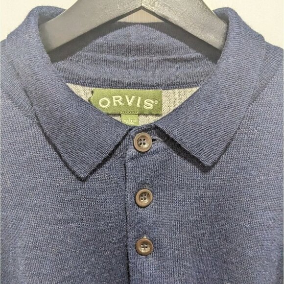Orvis | Alpaca Collared Sweater In Navy - Picture 4 of 7